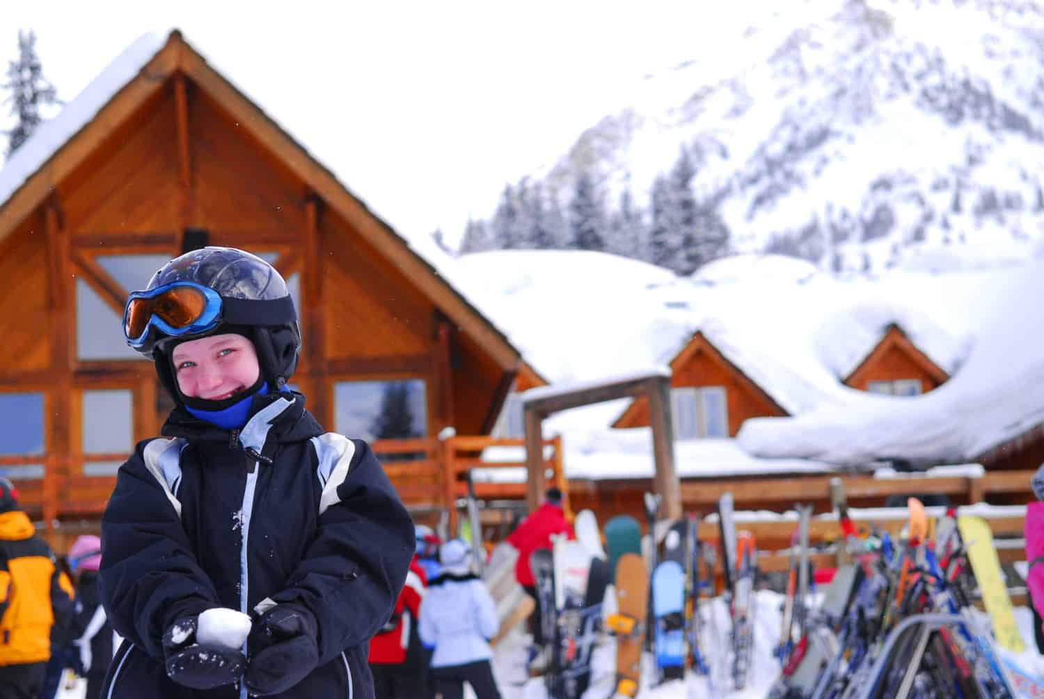 child at ski resort