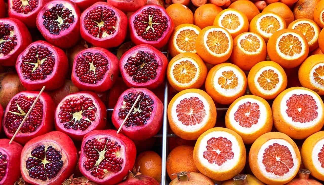 oranges and pomegranates