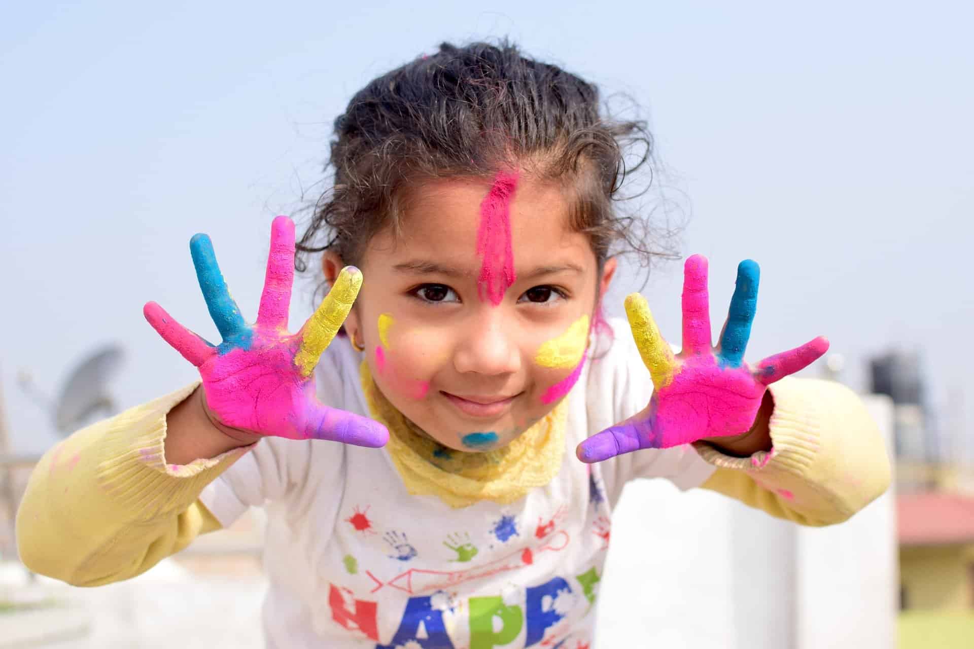 Child playing with paint