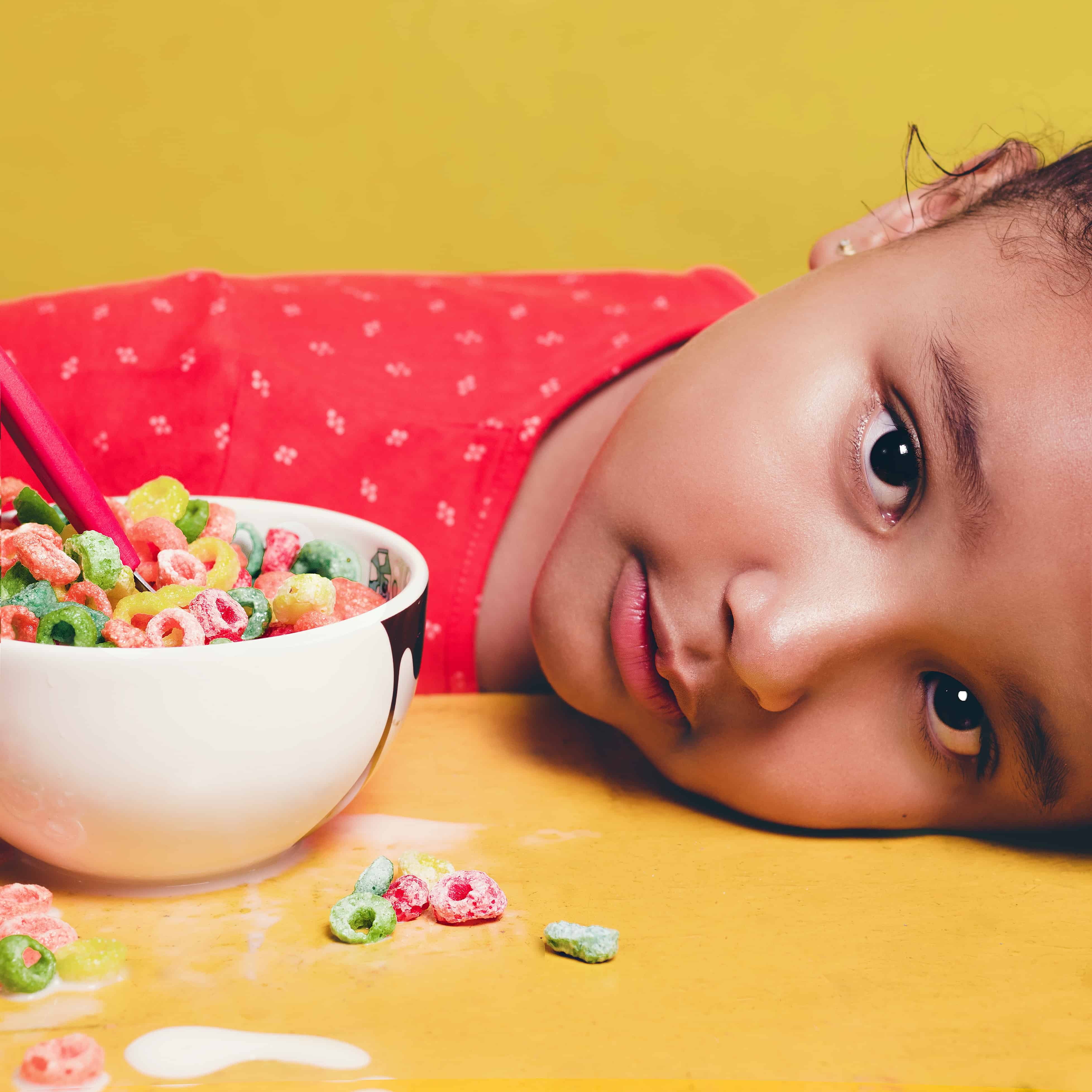 Child eating a bowl of cereal